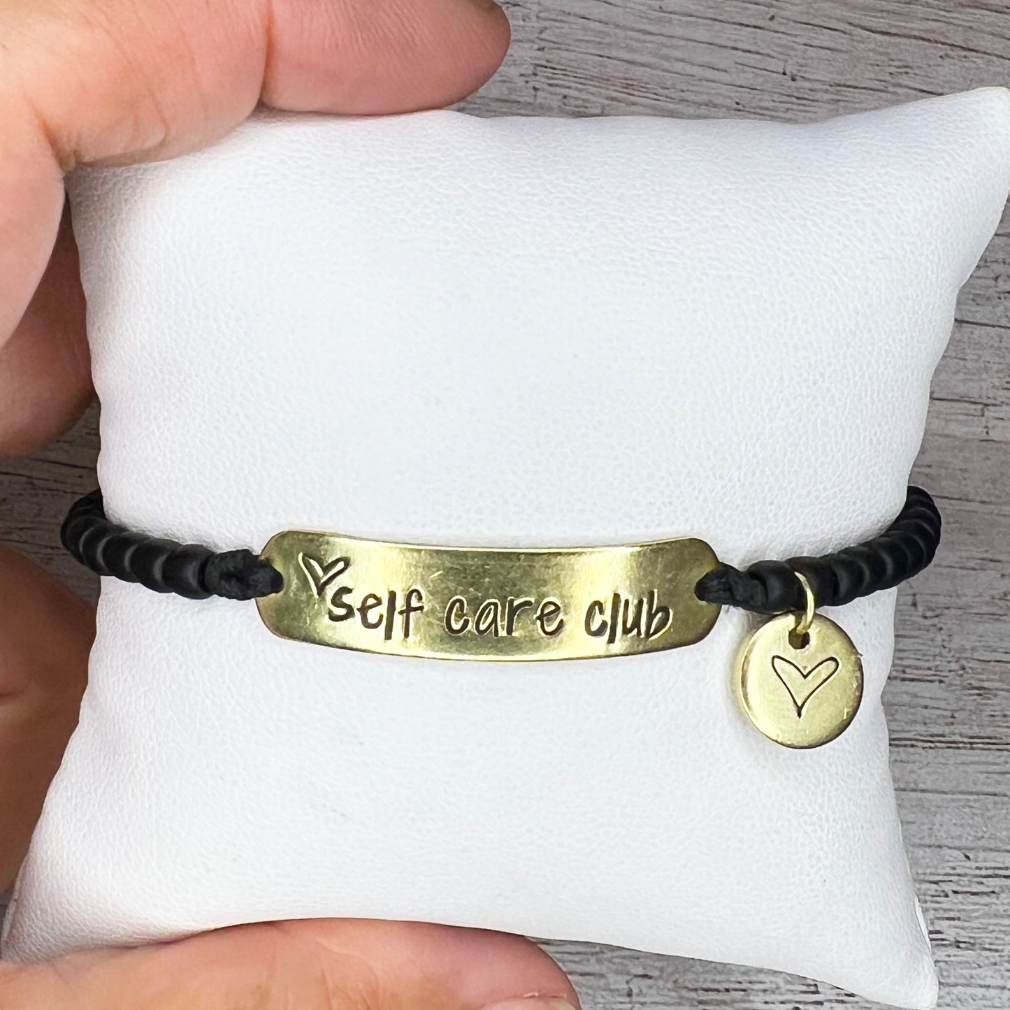 Custom Brass Bar Bracelet w/charm